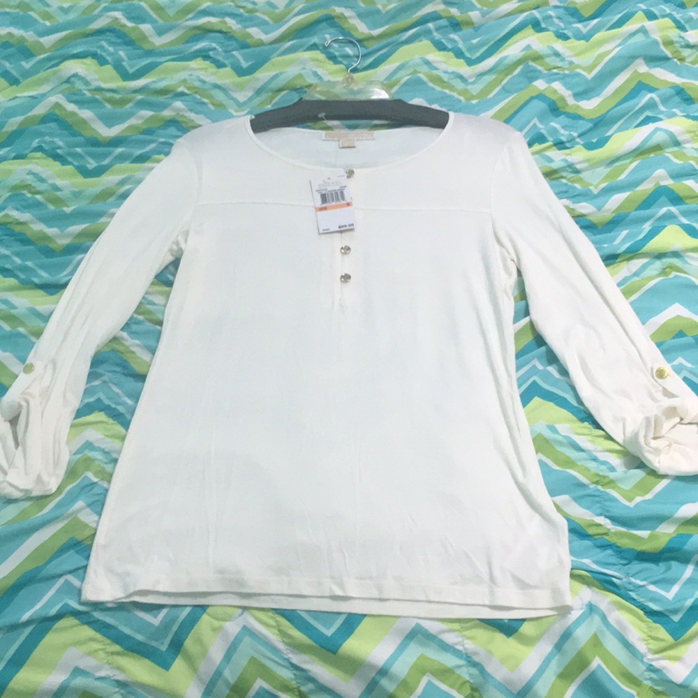 Micheal Kors Cream and Gold Top